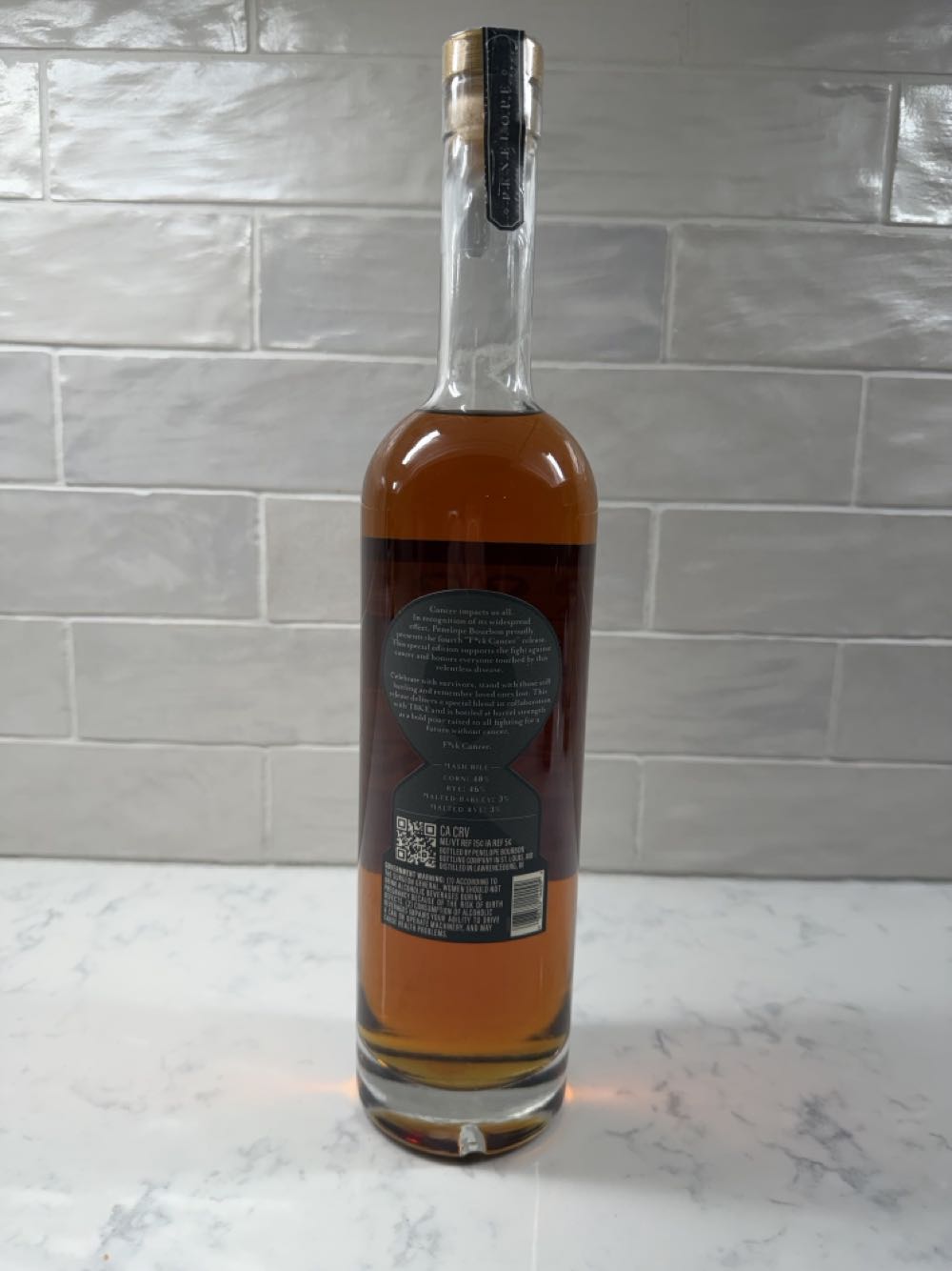 Penelope Fuck Cancer Bourbon Barrel Strength - Penelope Bourbon Bottling Company (750 mL) alcohol collectible [Barcode 088352144092] - Main Image 3