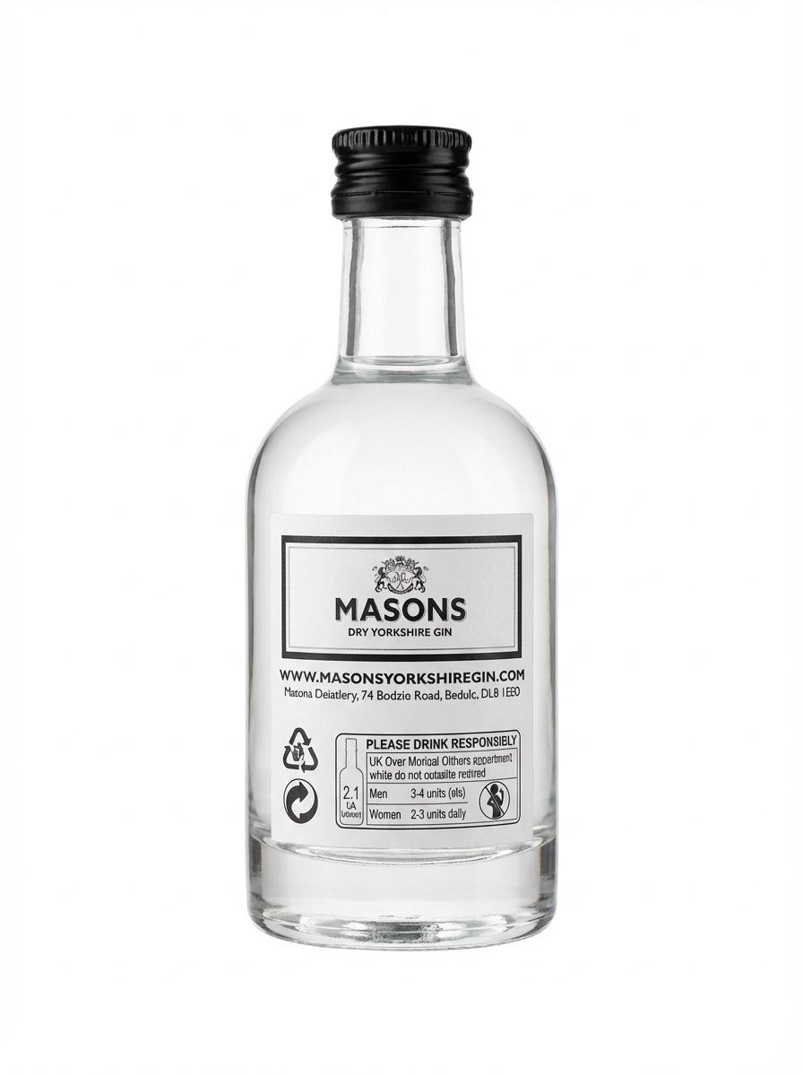 Masons Dry Yorkshire Gin - Masons of Yorkshire (Masons Yorkshire Gin Ltd.) (5cl) alcohol collectible [Barcode 5060353750026] - Main Image 2