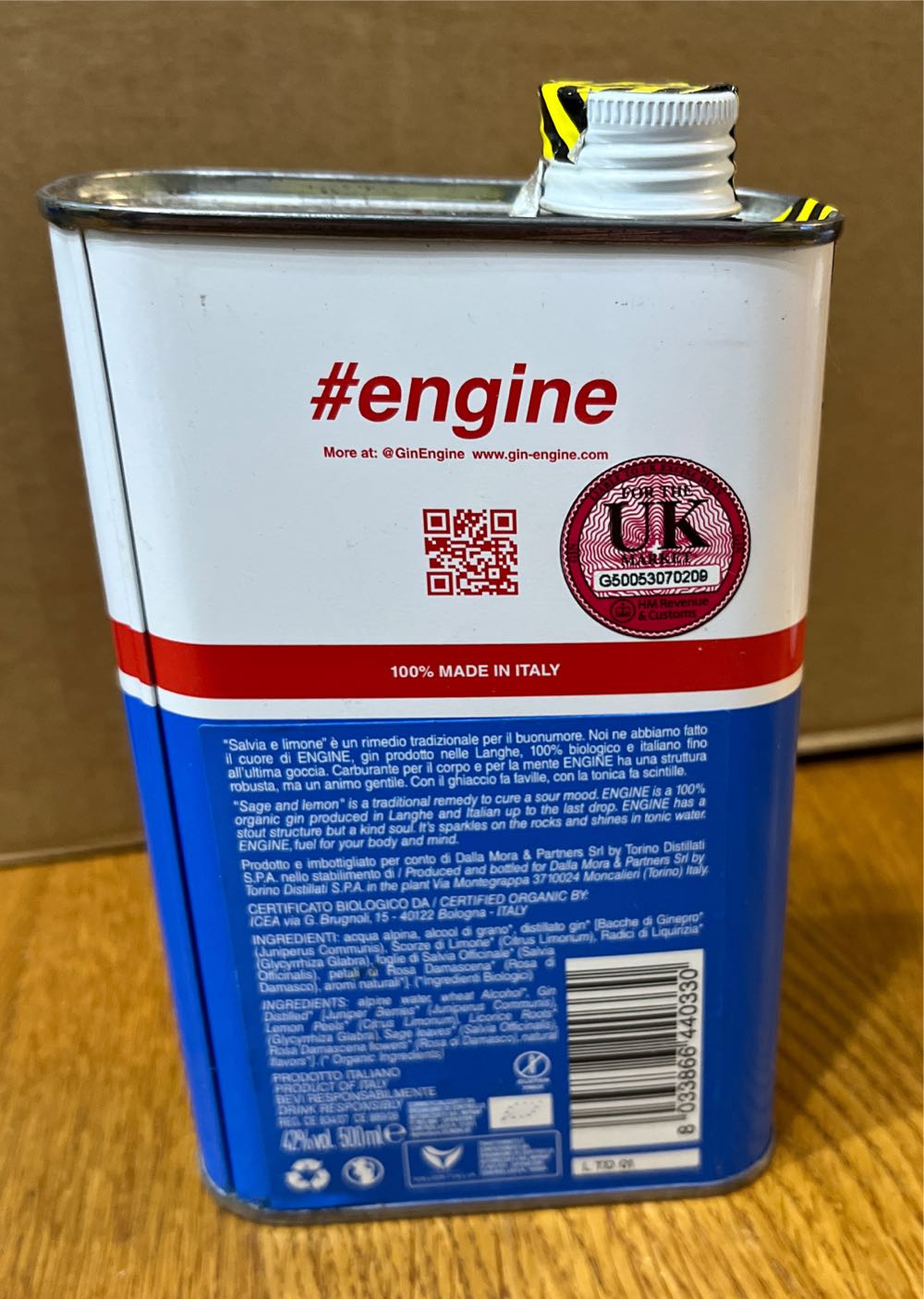Pure Organic Gin Engine Pure Cl.50 Cl 50 - TORINO DISTILLATI S.P.A. (500 mL) alcohol collectible [Barcode 8033866440330] - Main Image 2