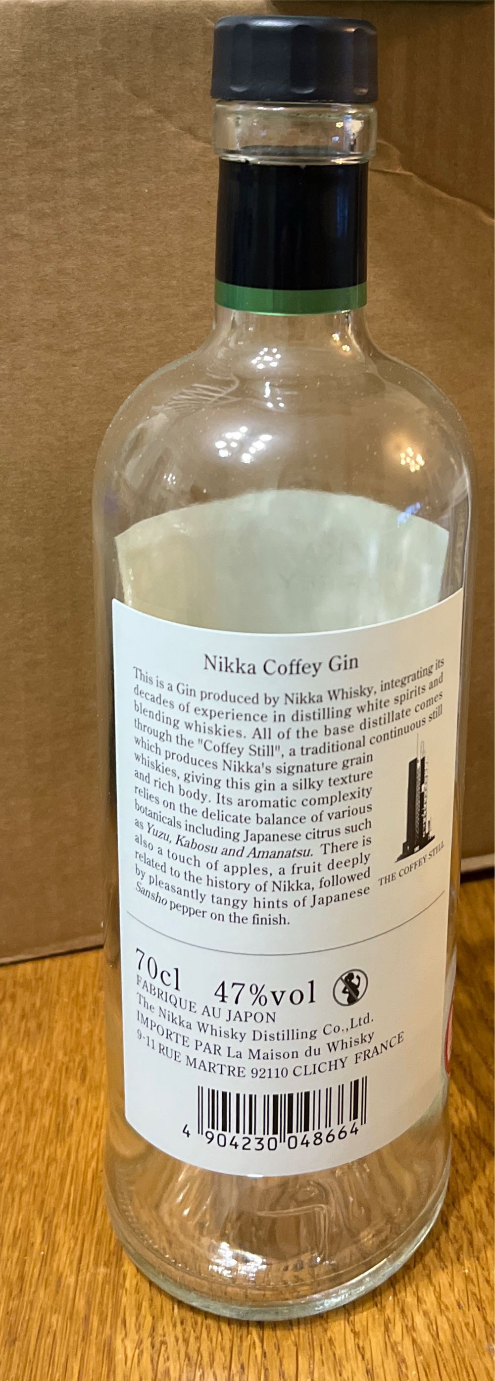 Nikka Coffey Gin Gin 70cl 47% 0.7l - Nikka Whiskey Distilling Co. (700 mL) alcohol collectible [Barcode 3700597303269] - Main Image 2