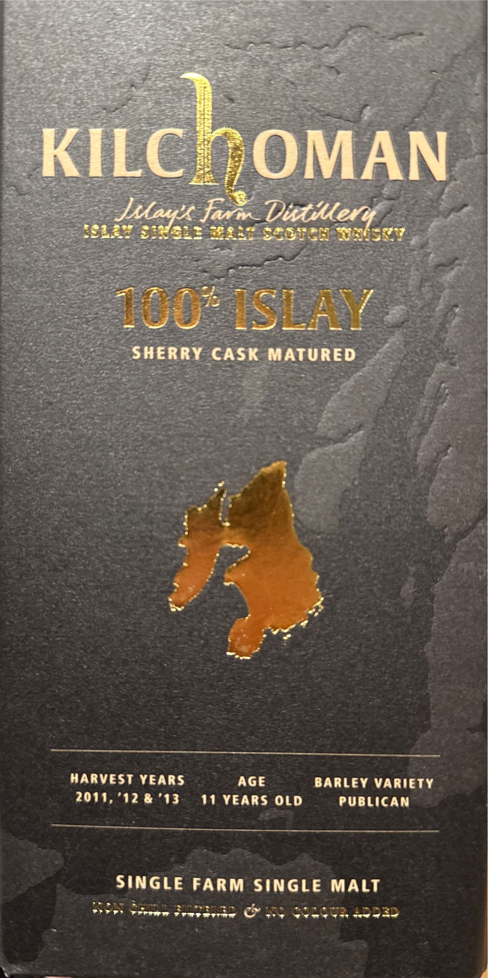 Kilchoman 100% Islay Sherry Cask Matured 11 Years Old - Kilchoman Distillery (700 mL) alcohol collectible [Barcode 5060210708801] - Main Image 3