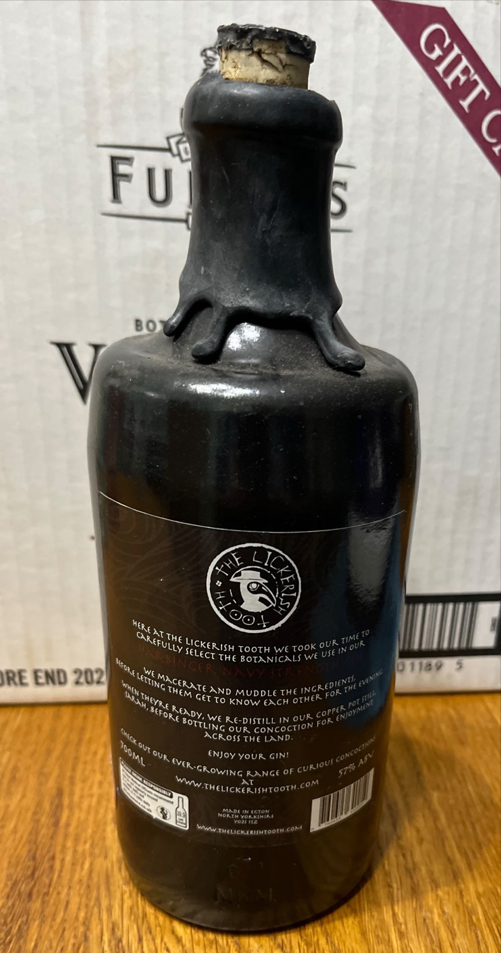 The Harbinger Navy Gin - Lickerish Tooth (700 mL) alcohol collectible [Barcode 760625640059] - Main Image 2