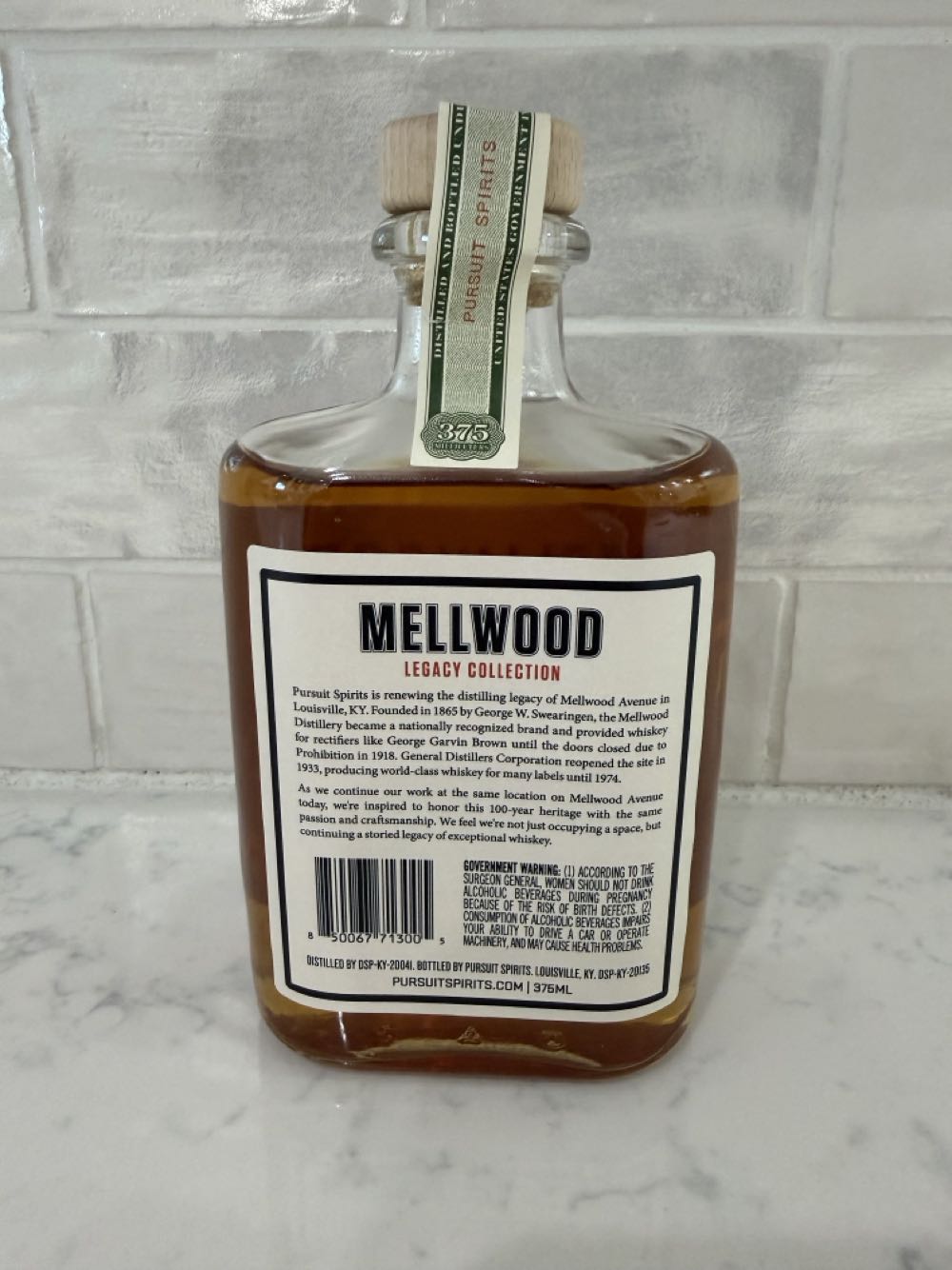 Mellwood Legacy Collection By Pursuit - Pursuit Spirits (375 mL) alcohol collectible [Barcode 850067713005] - Main Image 2