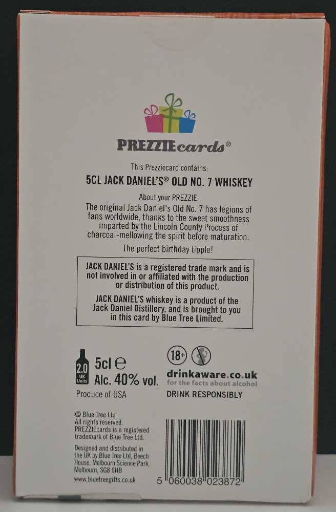 Happy Birthday (UK) - Jack Daniel Distillery (50 mL) alcohol collectible [Barcode 5060038023872] - Main Image 2