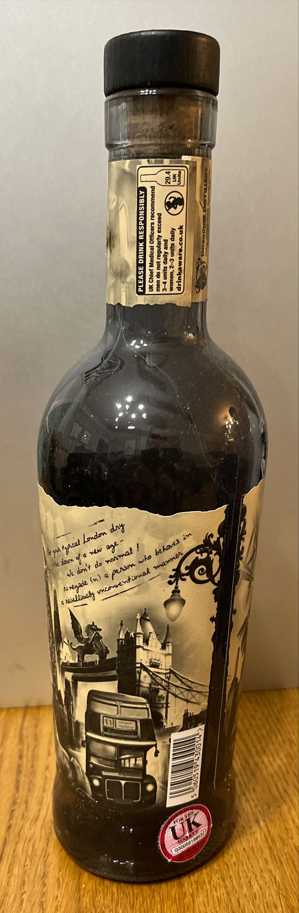 Doghouse Distillery Renegade New Age London Gin Doghouse Renegade Gin - Renegade Brewing Co (700 mL) alcohol collectible [Barcode 5060519430014] - Main Image 2