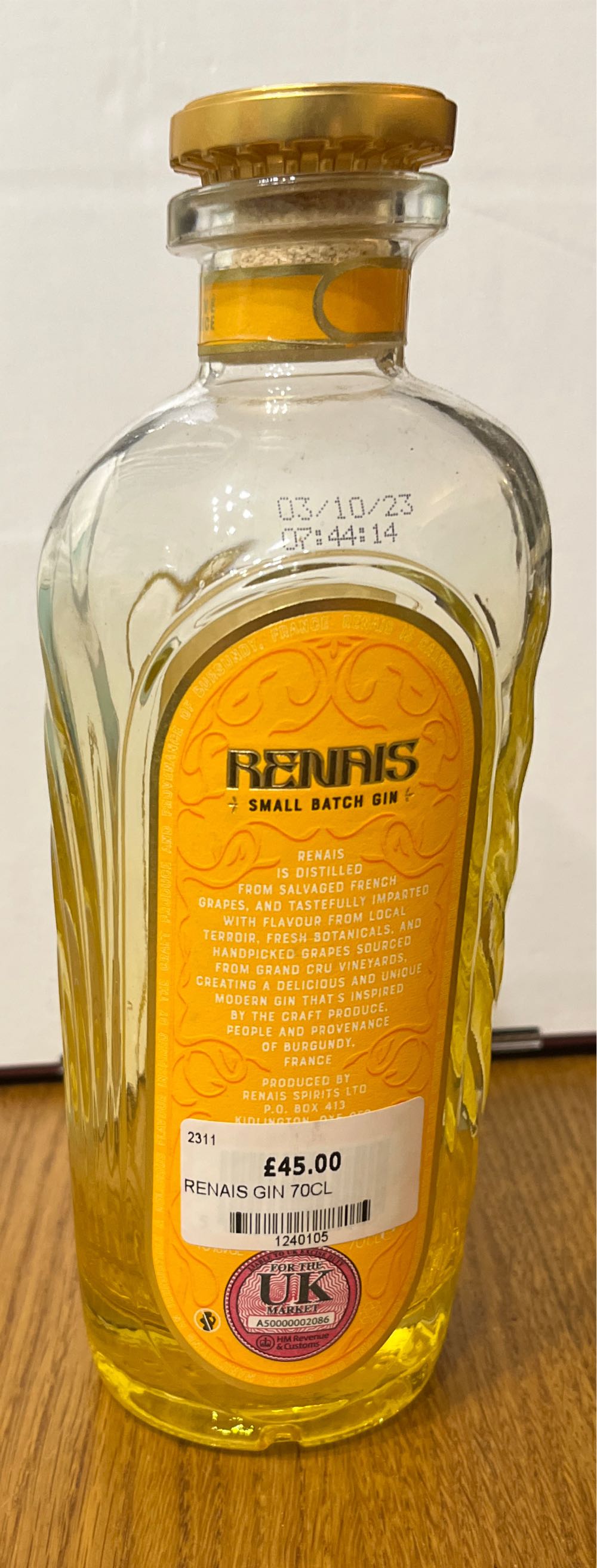 Renais Small Batch Gin - Renais Spirits (700 mL) alcohol collectible - Main Image 2