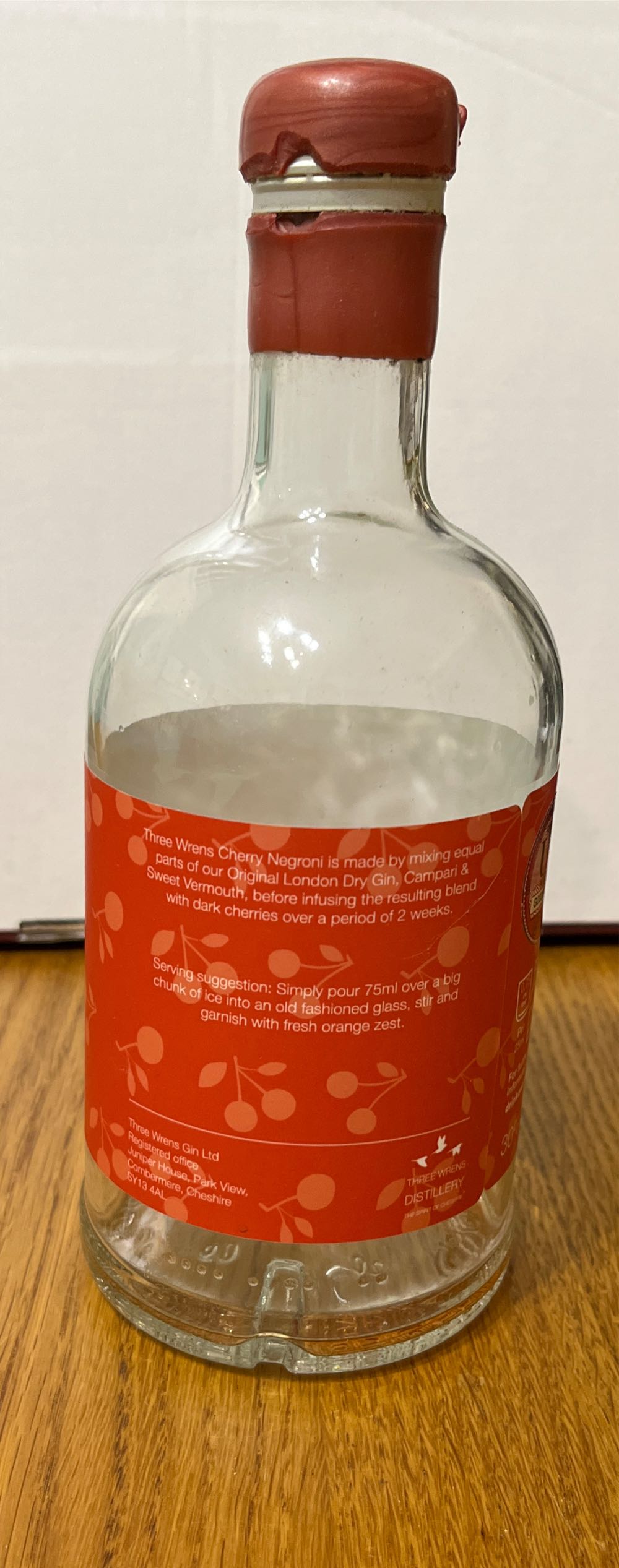 Three Wrens Negroni - Three Wrens Gin (500 mL) alcohol collectible - Main Image 2