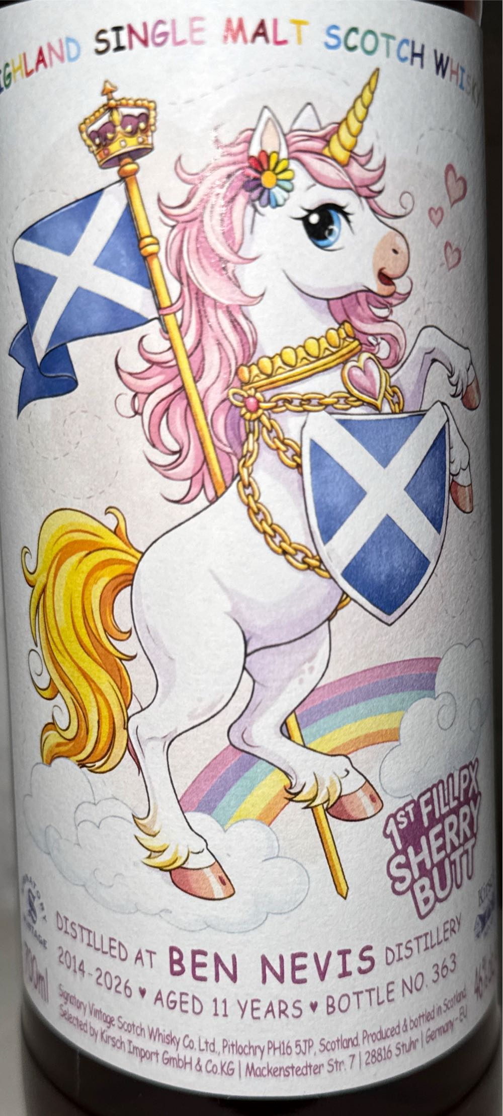 Ben Nevis 11 Years Unicorn - Signatory Vintage (700 mL) alcohol collectible [Barcode 5021944131556] - Main Image 2