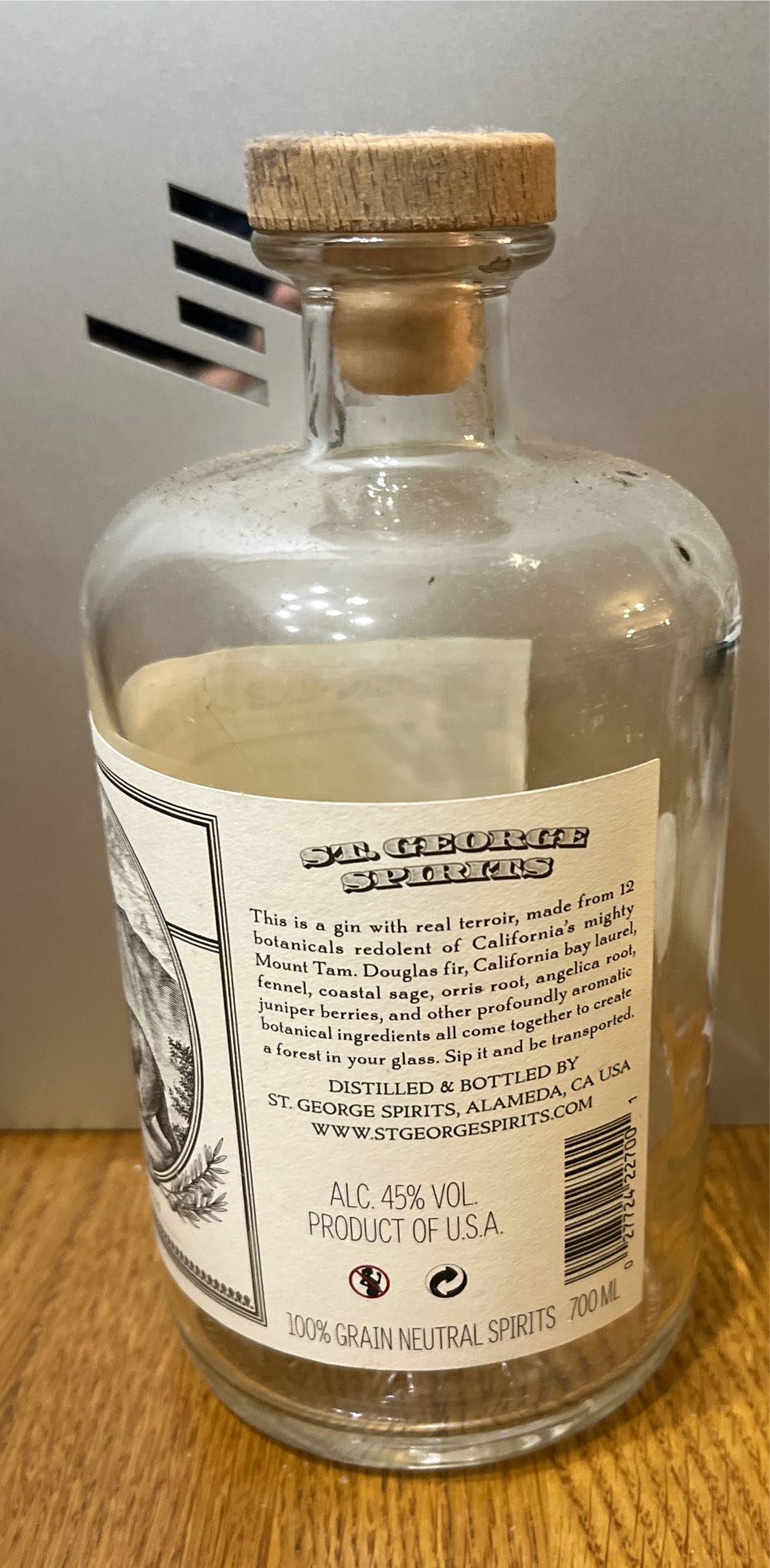 St George Terrior Gin - St George Spirits (700 mL) alcohol collectible [Barcode 027724227001] - Main Image 2