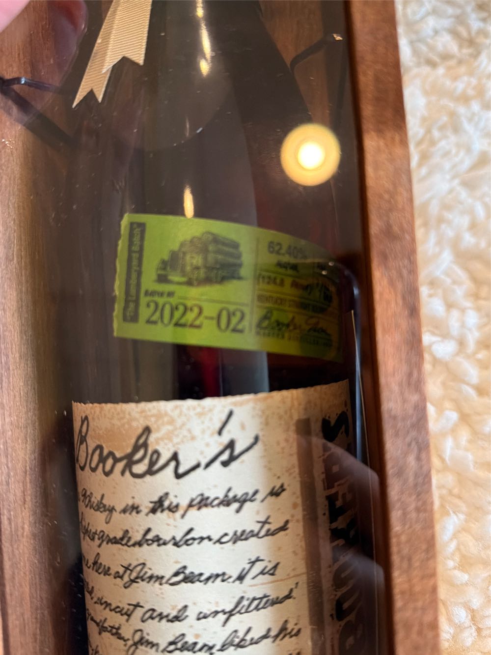 Booker’s Bourbon Batch 2022-02 “The Lumberyard Batch” - Jim Beam Distillery (James B. Beam Distilling Co.) (750 mL) alcohol collectible - Main Image 2