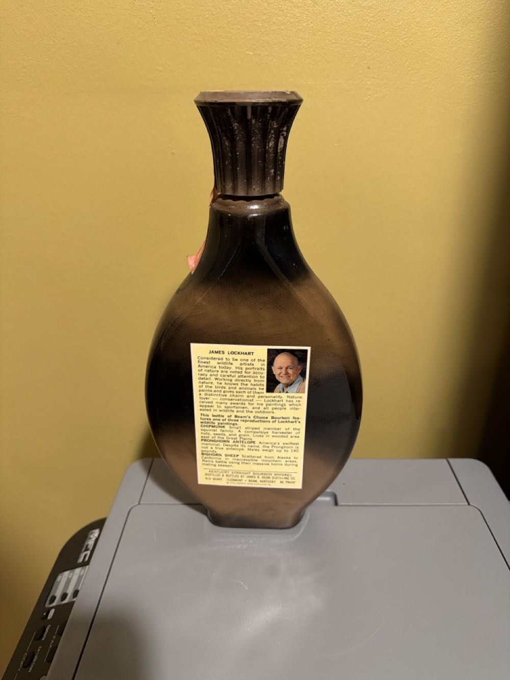 Beam’s Choice 8 Years Old Kentucky Straight Bourbon Whiskey (Bighorn Sheep decanter) - James B. Beam Distilling Co. (Jim Beam), Clermont, Kentucky (4/5 quart) alcohol collectible - Main Image 2