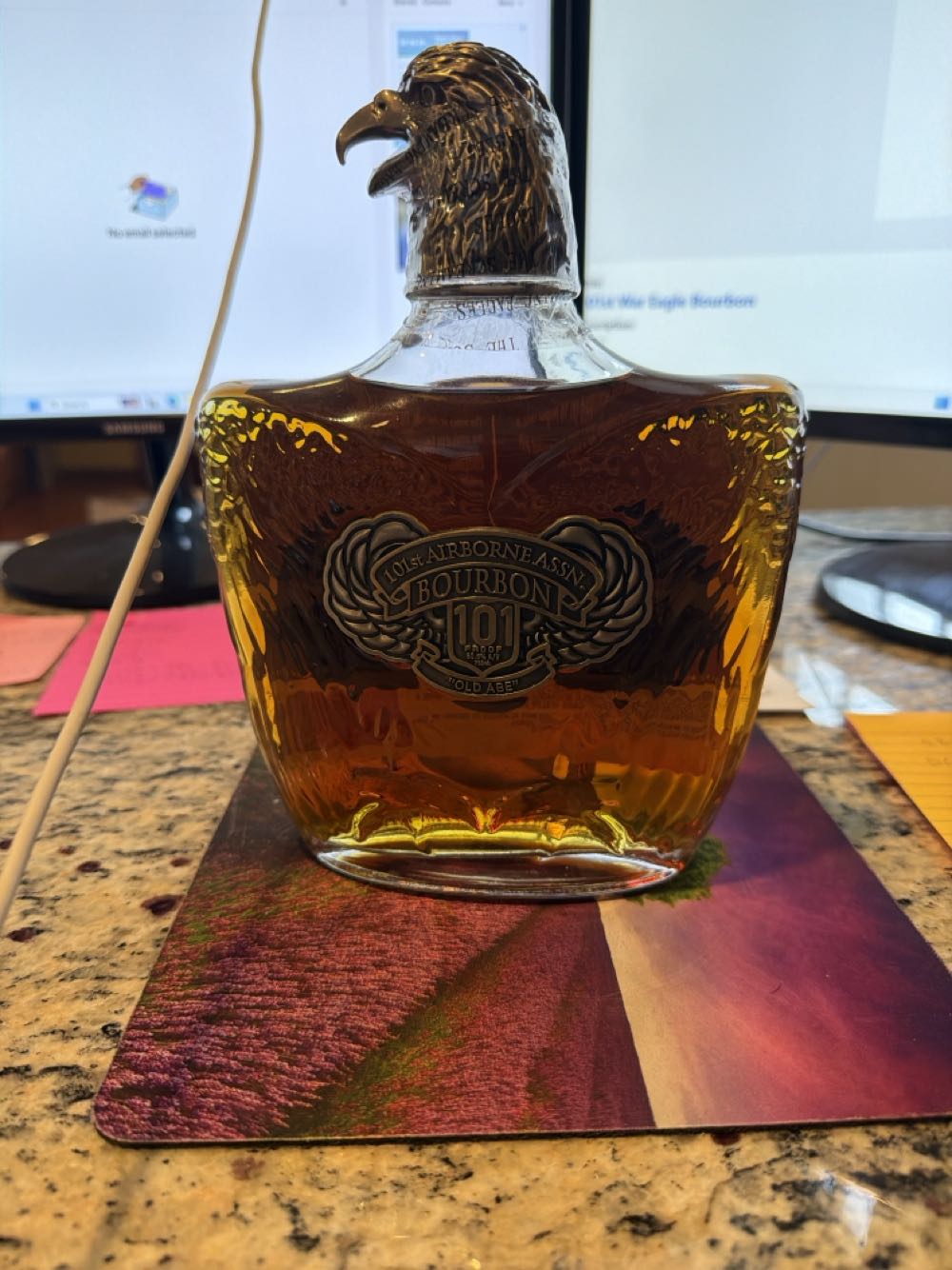 101st Airborne Assn. Bourbon 101 “Old Abe” - Boundary Oak Distillery (bottled for 101st Airborne Association) (750 mL) alcohol collectible - Main Image 2