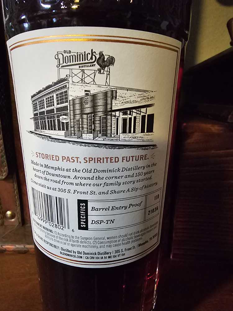 Old Dominick 8ry Reserve Bourbon - Old Dominick Distillery (750 mL) alcohol collectible [Barcode 4774534028026] - Main Image 2