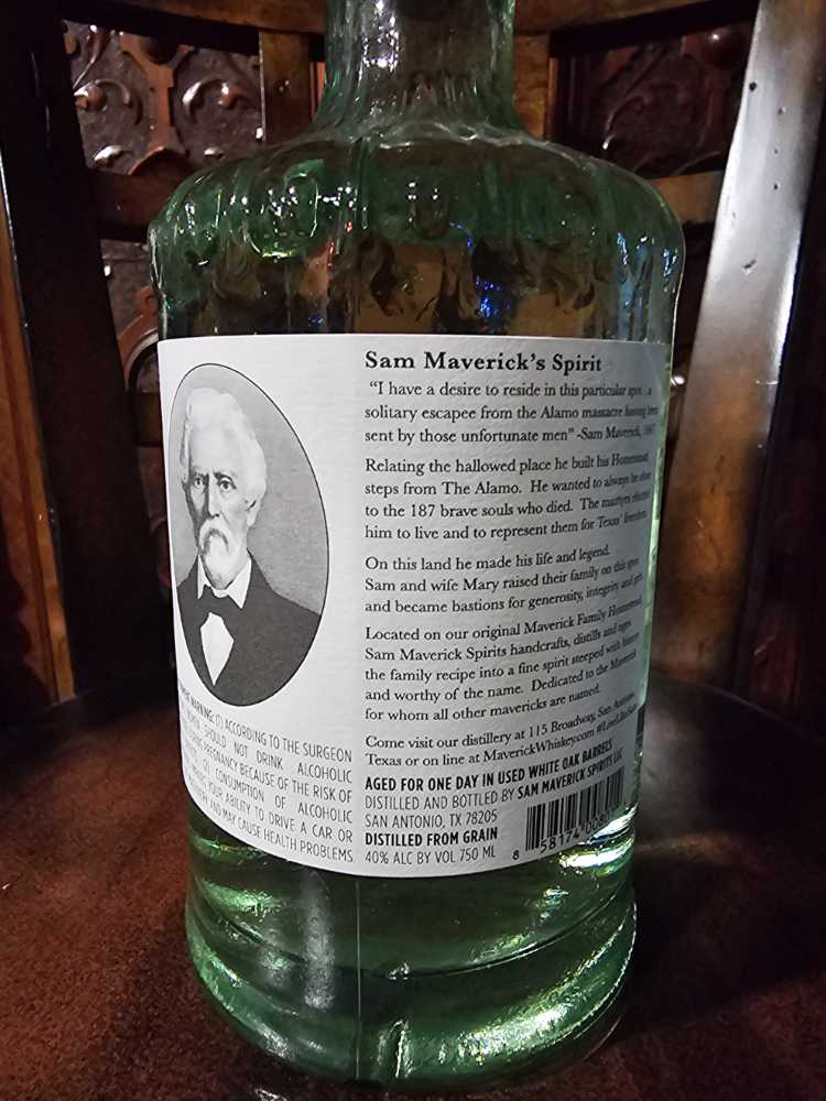 Samuel Maverick Light Whiskey Texas - Sam Maverick Spirits LLC (750 mL) alcohol collectible [Barcode 858174008014] - Main Image 2