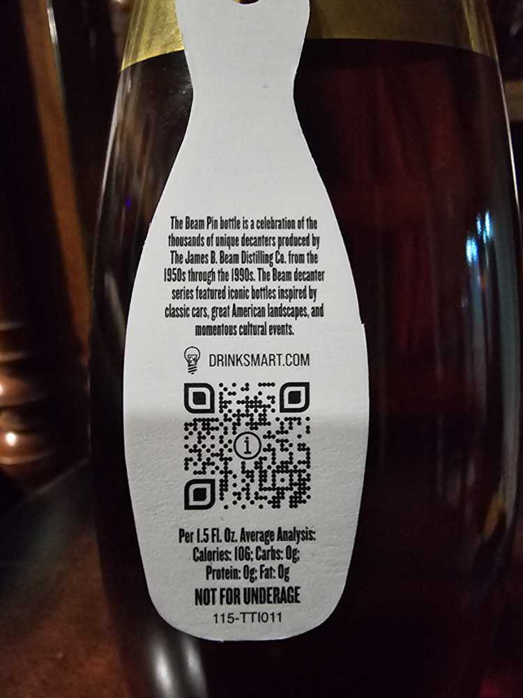 Beam’s Pin-Bottle 8yr KY Straight Bourbon  - Jim Beam Bourbon Company (750 mL) alcohol collectible - Main Image 4