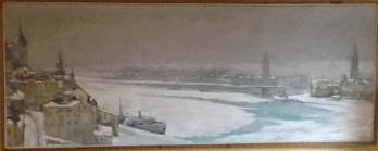 Vintrig Stockholmsvy - Olof Arén art collectible - Main Image 2