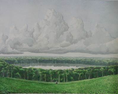 Meditor Bajo Nube - Tomás Sánchez art collectible - Main Image 1