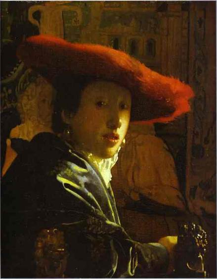 Woman Withth Red Hat - Vermeer art collectible - Main Image 1
