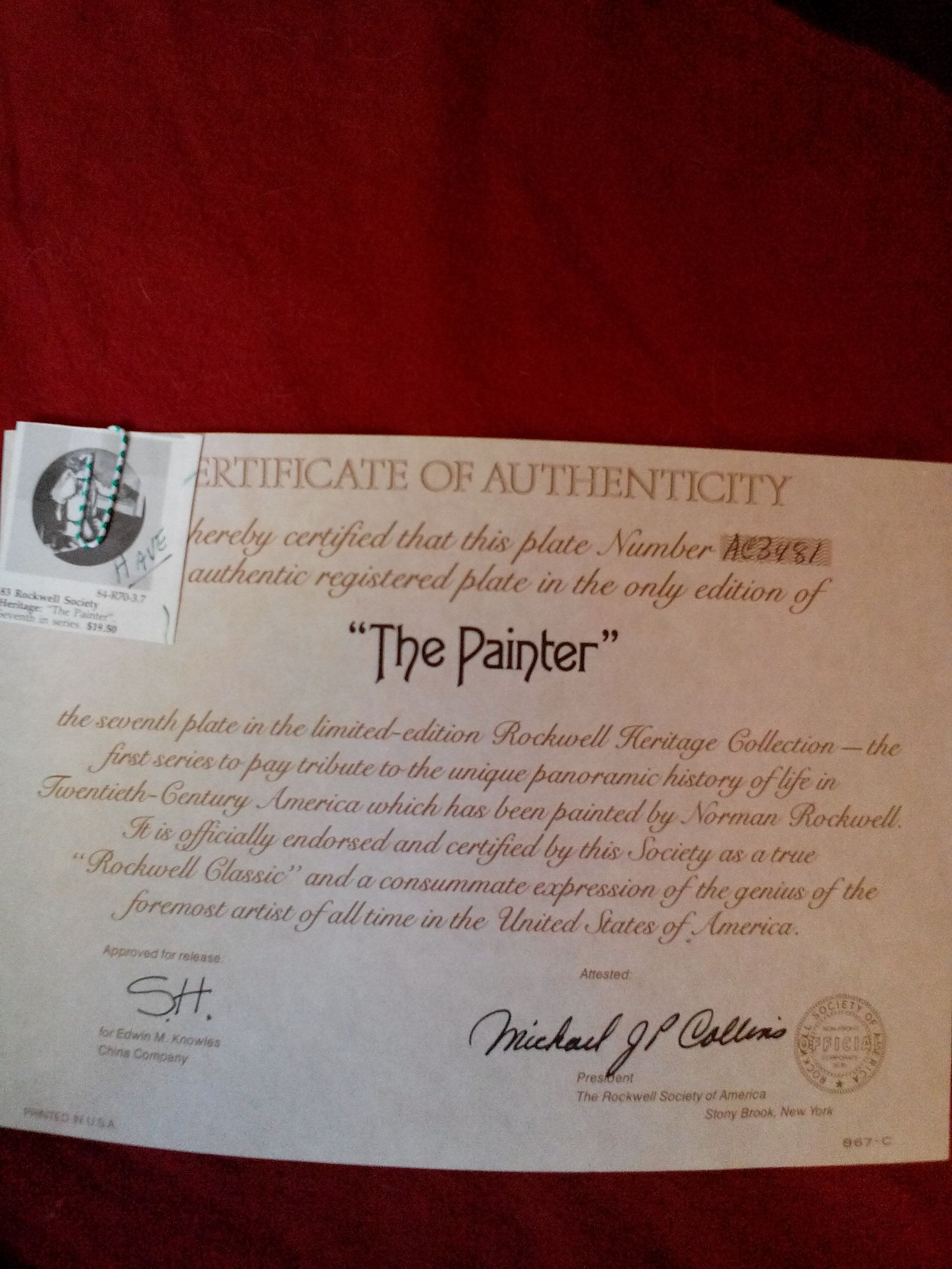 1983 The Painter - Norman Rockwell art collectible - Main Image 2