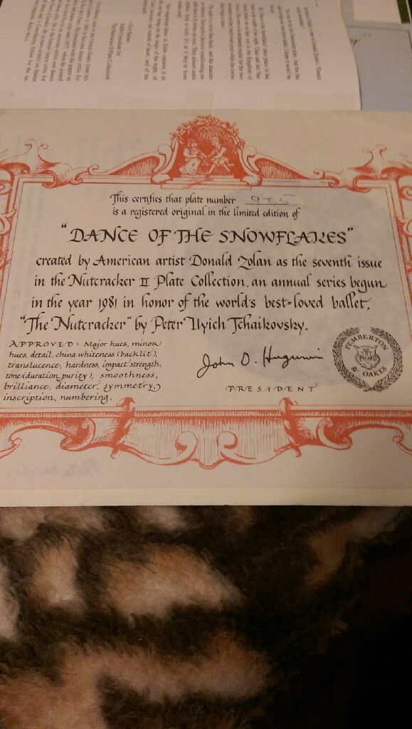 1987 "Dance of the Snowflakes” plate - Donald Zolan art collectible - Main Image 2