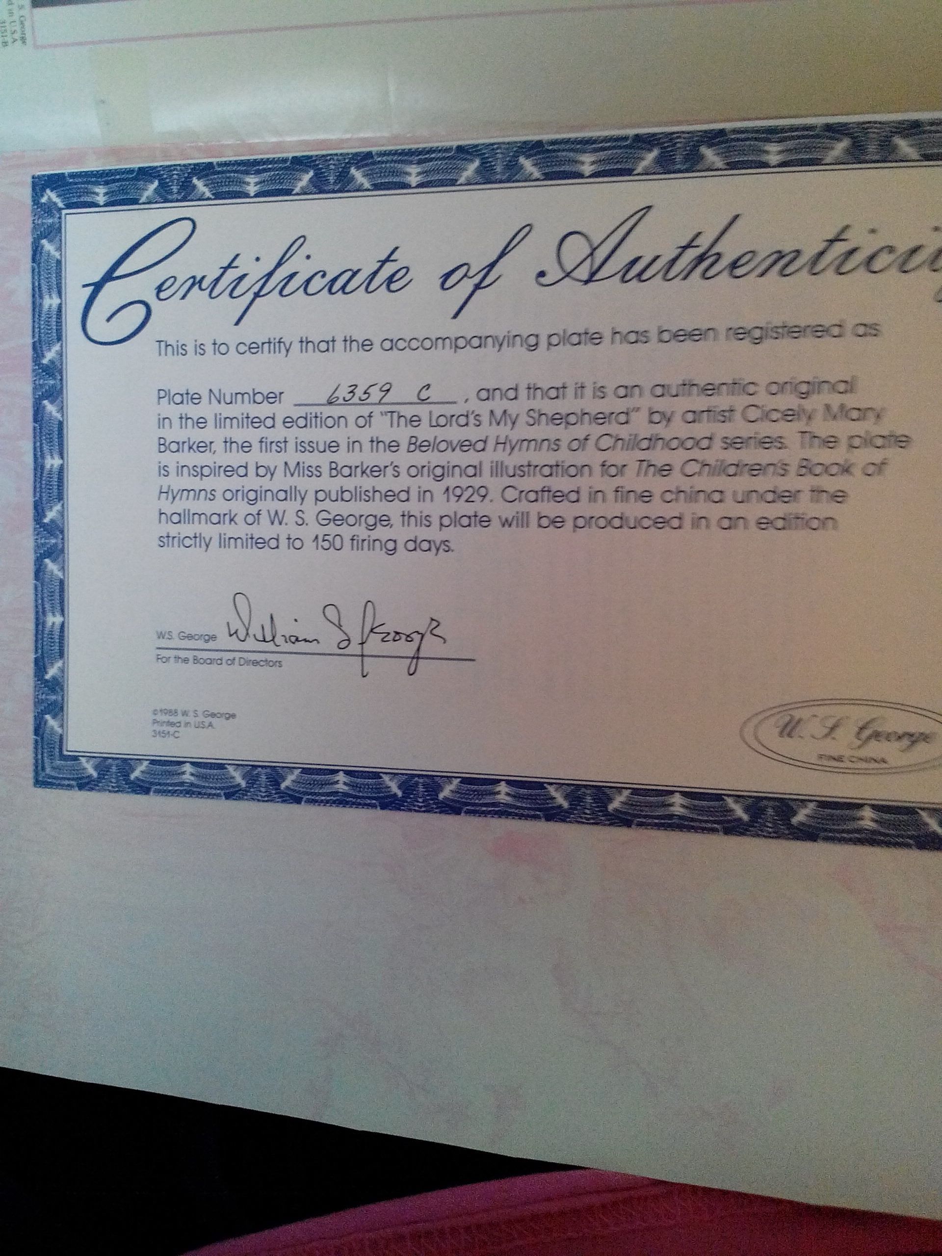 "The Lord Is My Shepherd” plate - Cicely Mary art collectible - Main Image 2