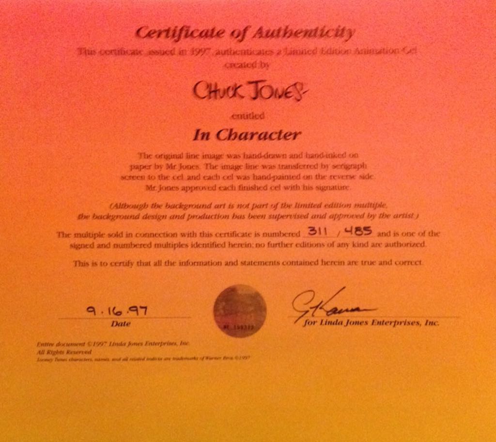 In Character - Warner Bros. art collectible - Main Image 2