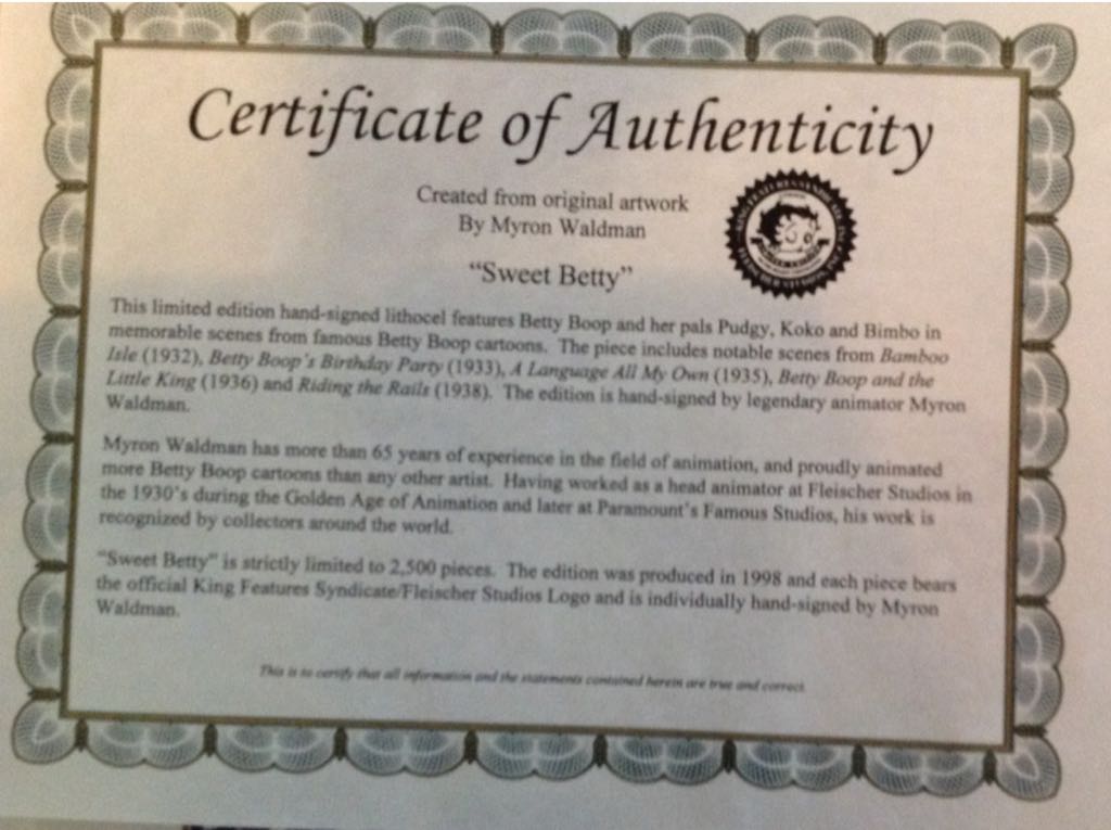 Sweet Betty - Myron Waldman art collectible - Main Image 2