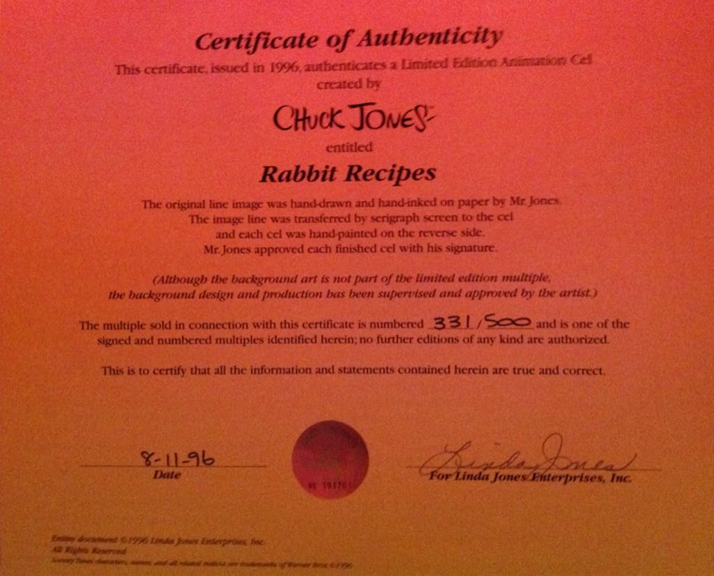 Rabbit Recipes - Chuck Jones art collectible - Main Image 2