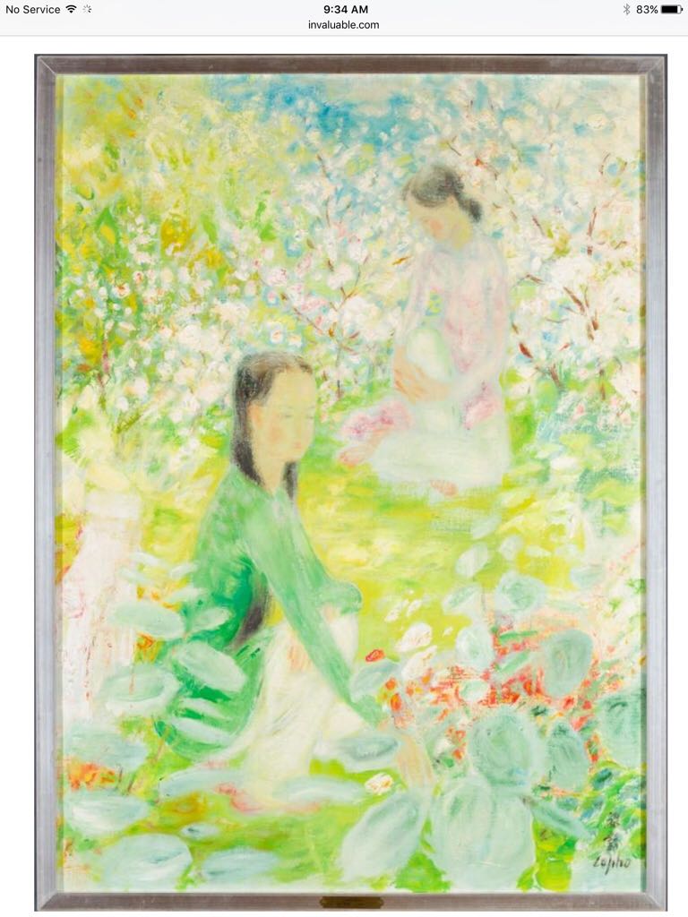 Ladies With Cherry Blossom Trees - Le Pho art collectible - Main Image 2