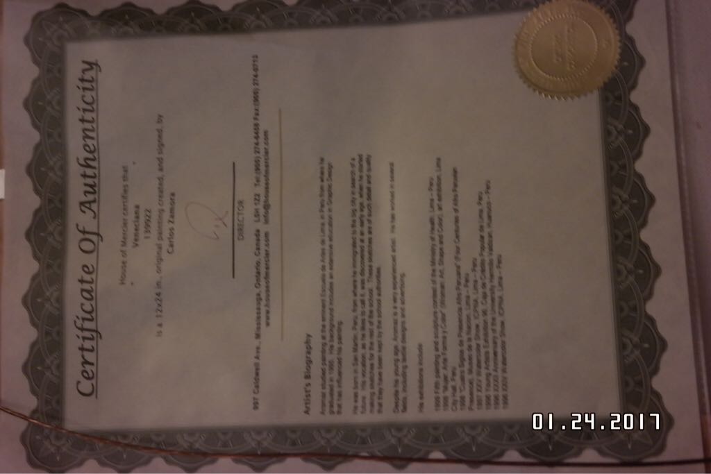 Veneciana By Carlos Aromaz - COA - Carlos Aromaz art collectible - Main Image 2