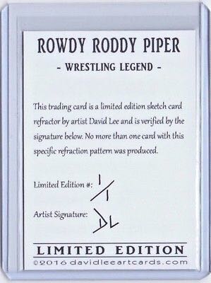 Roddy Piper Sketch Card - David Lee art collectible - Main Image 2