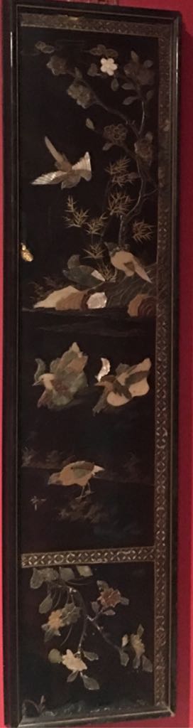 屏风画.二屏.嵌贝花鸟 - Unknown art collectible - Main Image 2