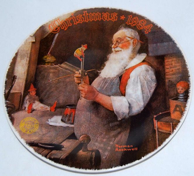 1984 Santa In His Workshop - Norman Rockwell art collectible - Main Image 1