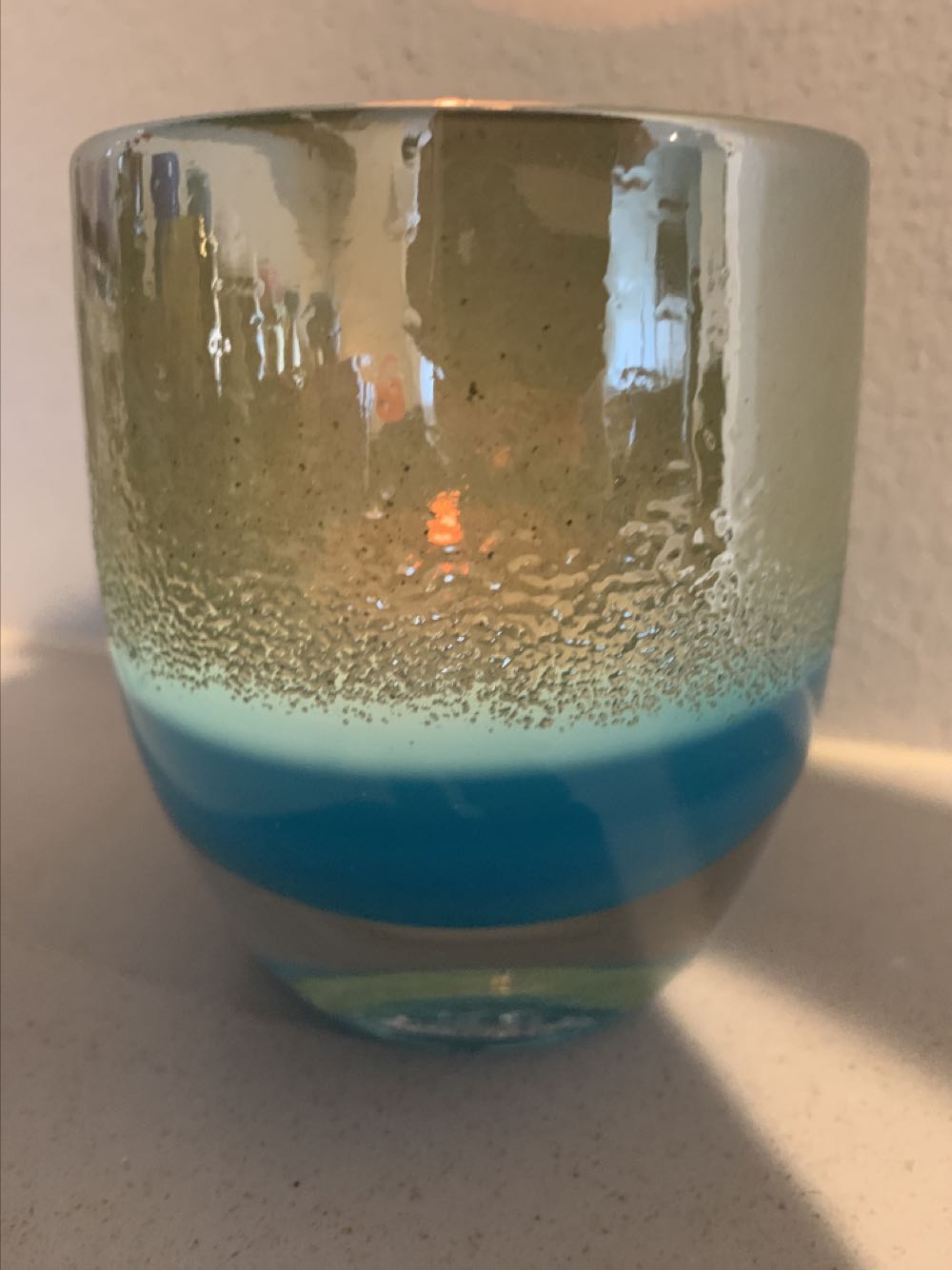 One Of A Kind Blue / Silver - Glassybaby art collectible - Main Image 3