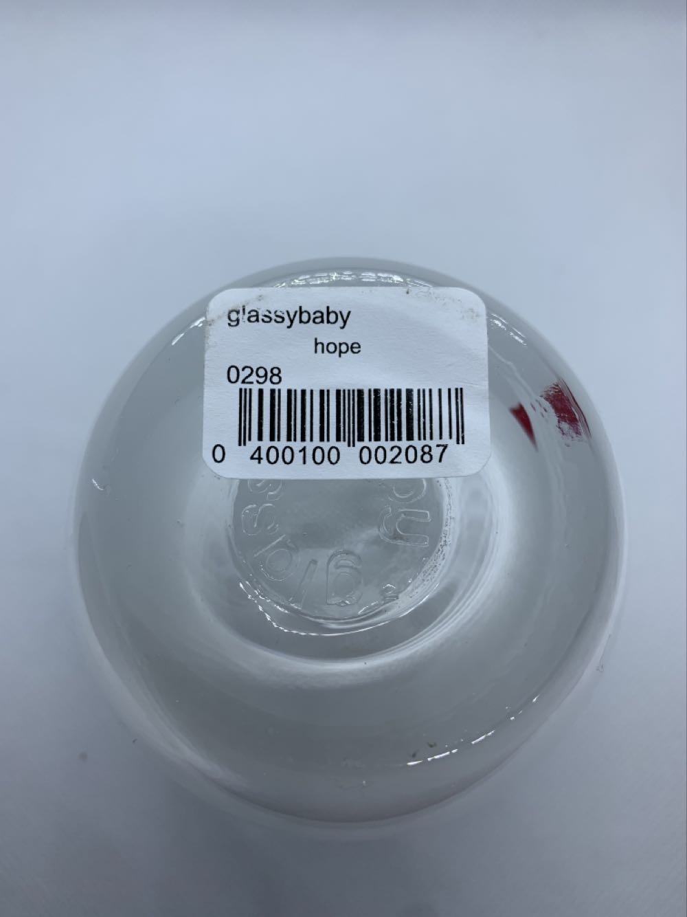 Hope With Red Heart - Glassybaby art collectible [Barcode 400100002087] - Main Image 4