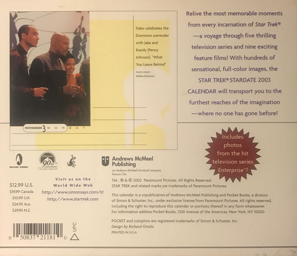 Star Trek Stardate 2003  art collectible [Barcode 050837211810] - Main Image 2