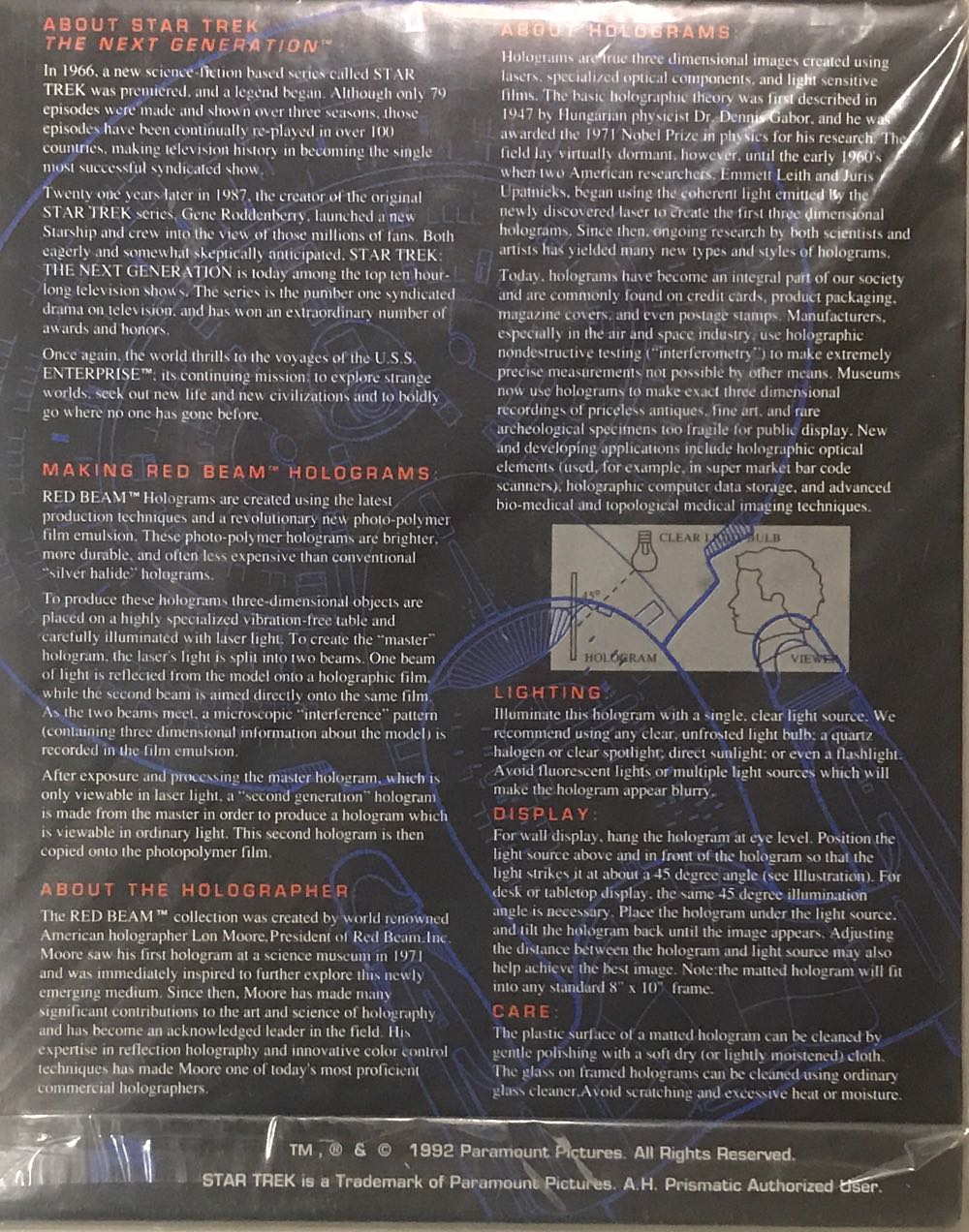 Star Trek Next Generation Red Beam USS Enterprise Hologram  art collectible - Main Image 2