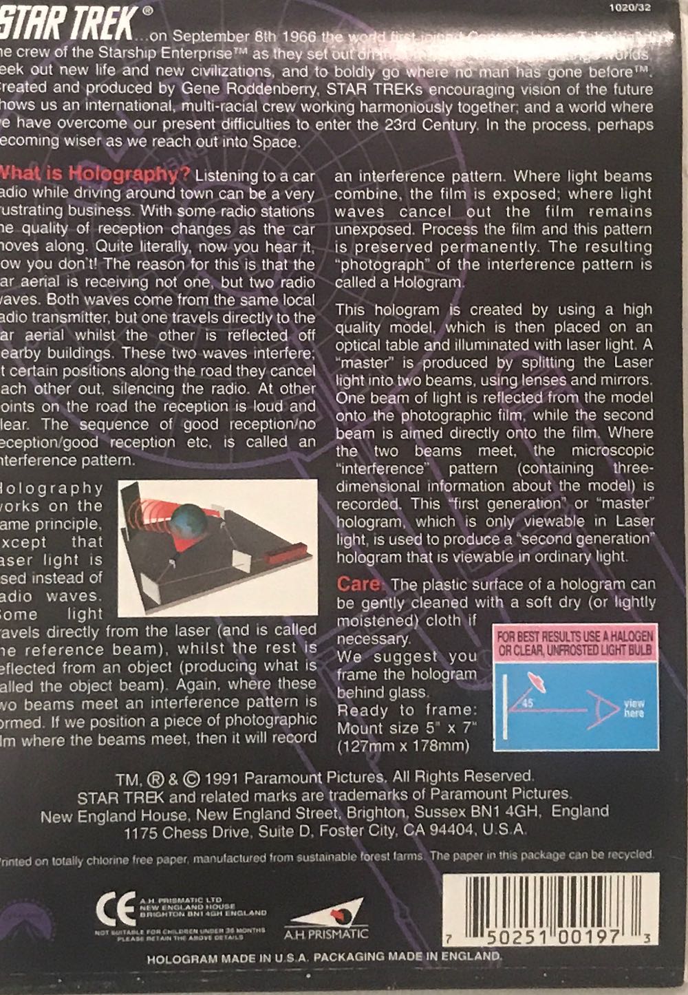 Star Trek TOS Hologram  art collectible [Barcode 750251001973] - Main Image 2