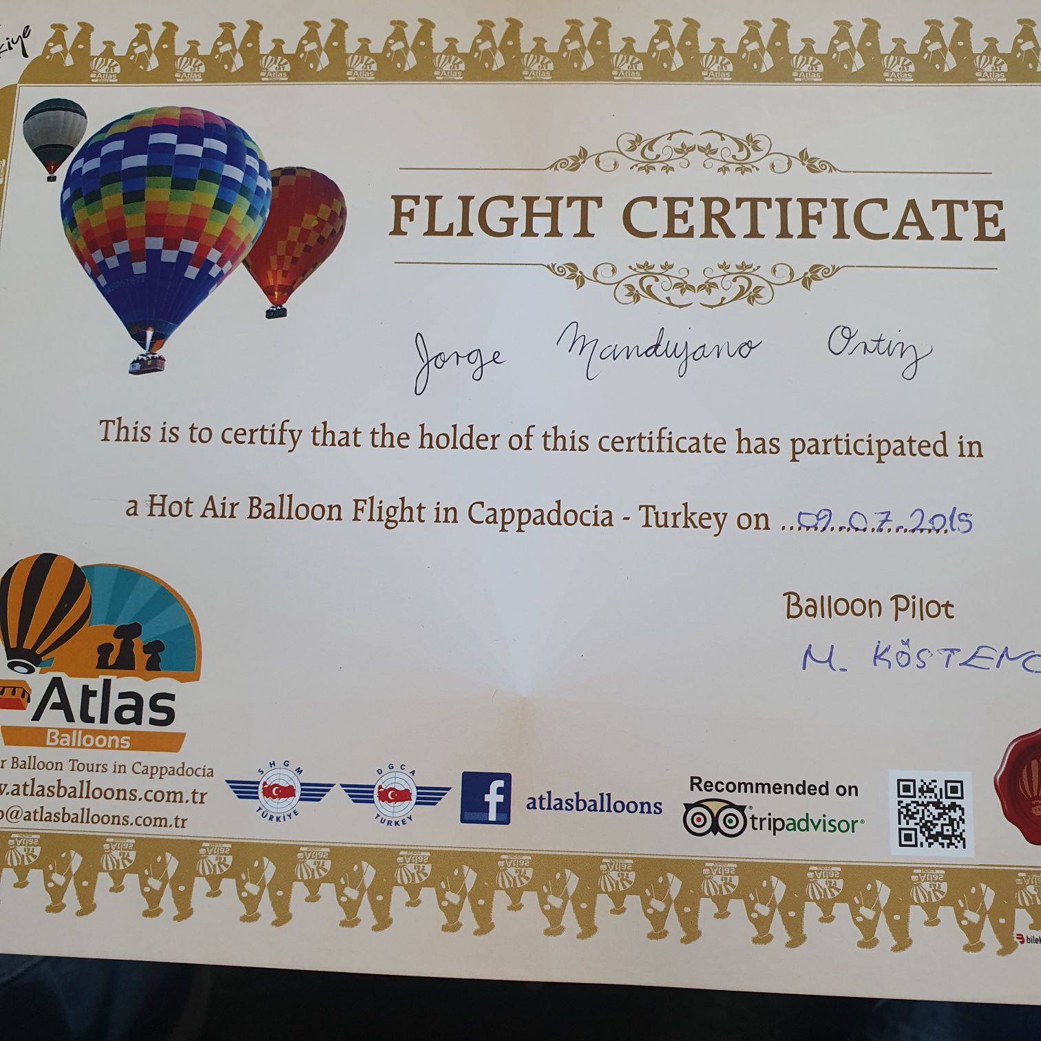 Flight Certificate - Jorge Mandujano Ortiz art collectible - Main Image 2