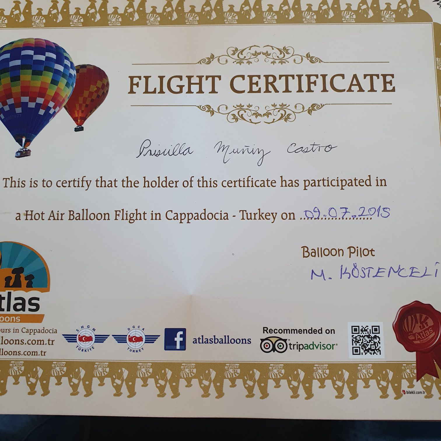 Flight Certificate - Priscilla Muñiz Castro art collectible - Main Image 2