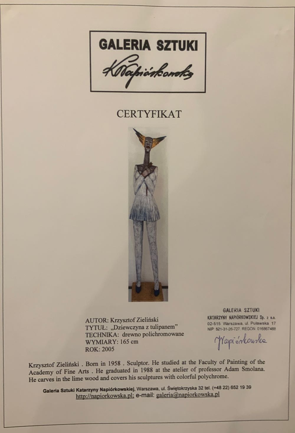 Dziewczyna Z Tulipanem (Girl With A Tulip) - Krzysztof Zielinski art collectible - Main Image 2