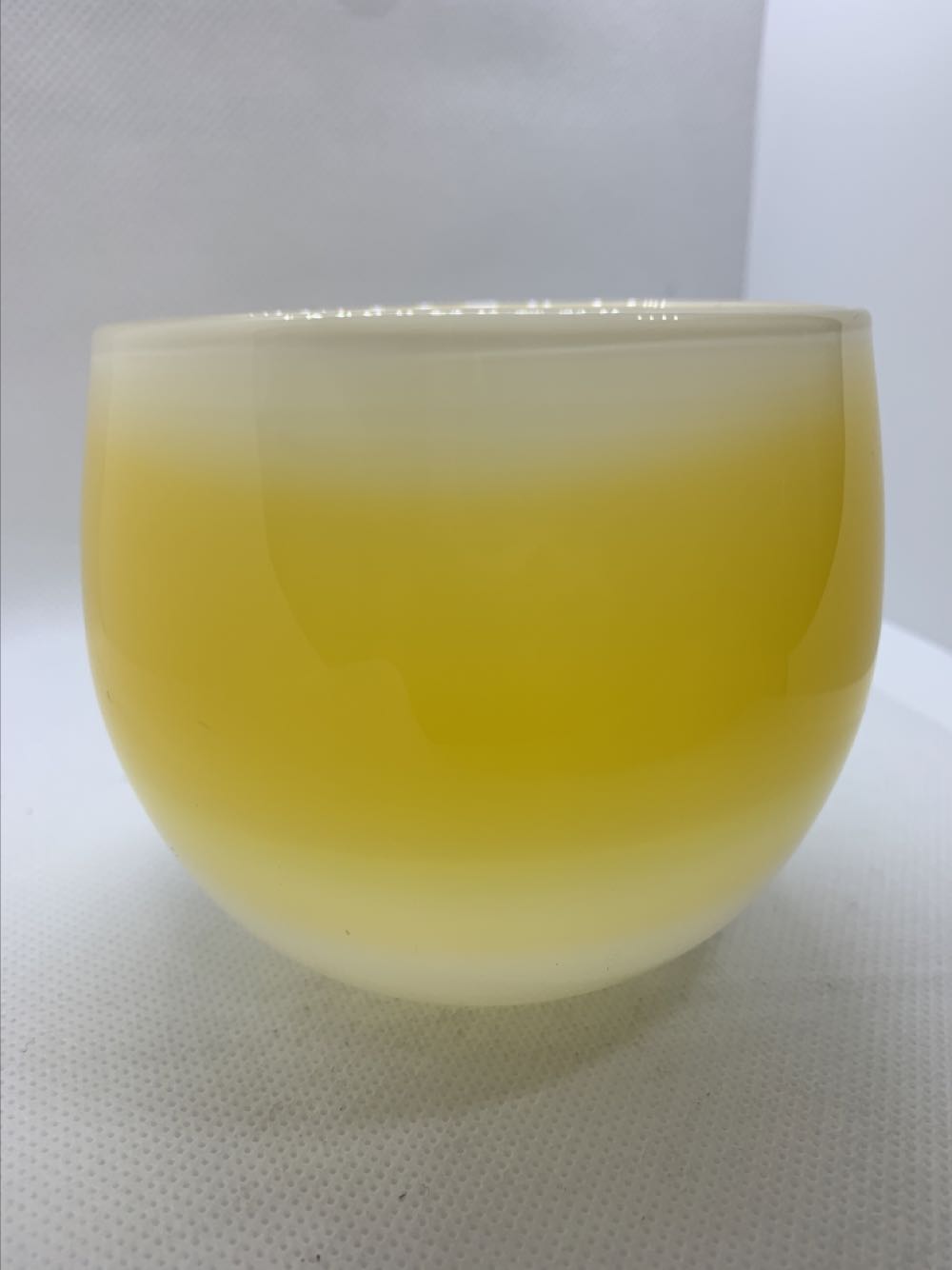 Yellow & White Drinker  - Glassybaby art collectible - Main Image 1