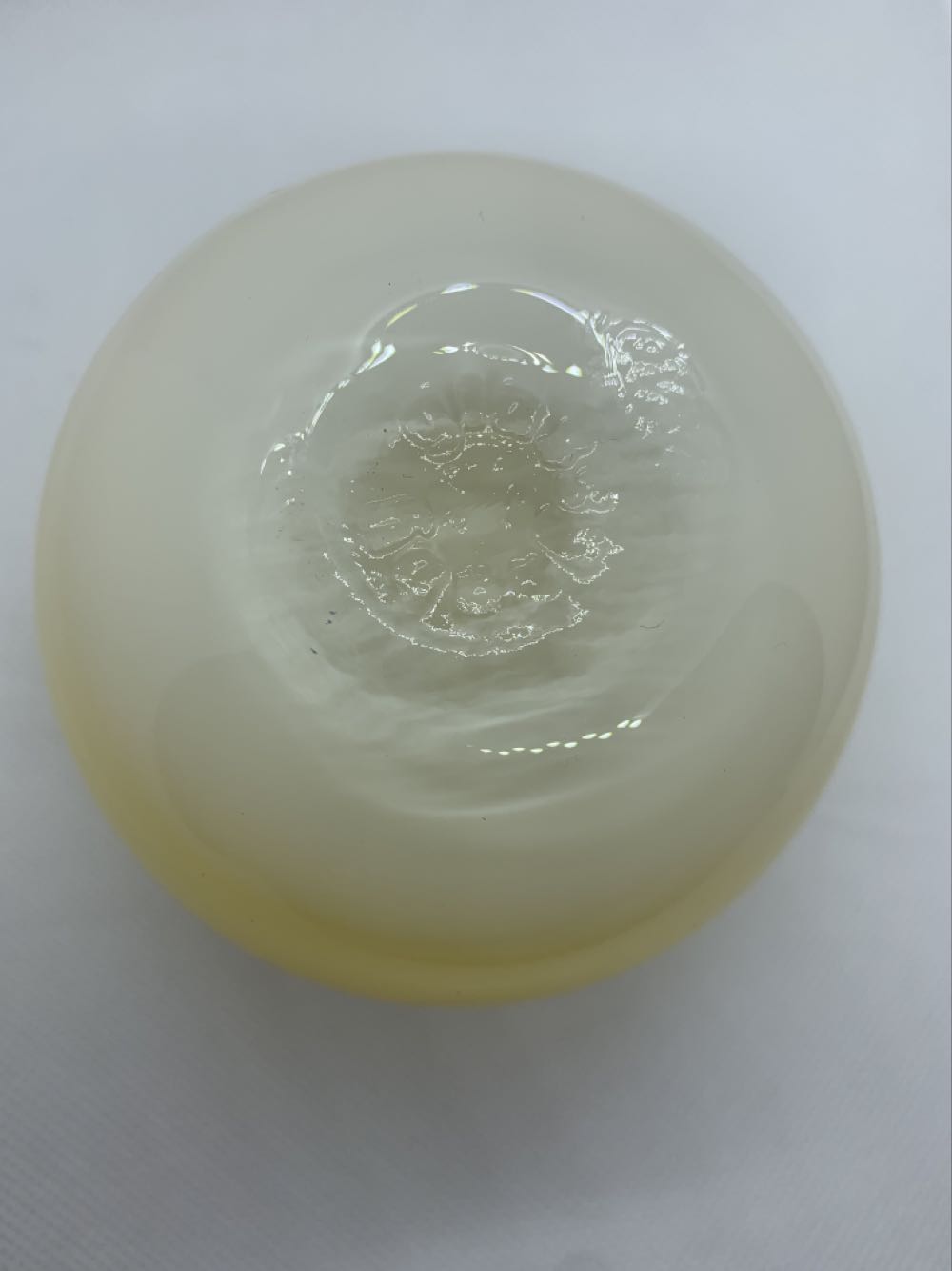 Yellow & White Drinker  - Glassybaby art collectible - Main Image 4