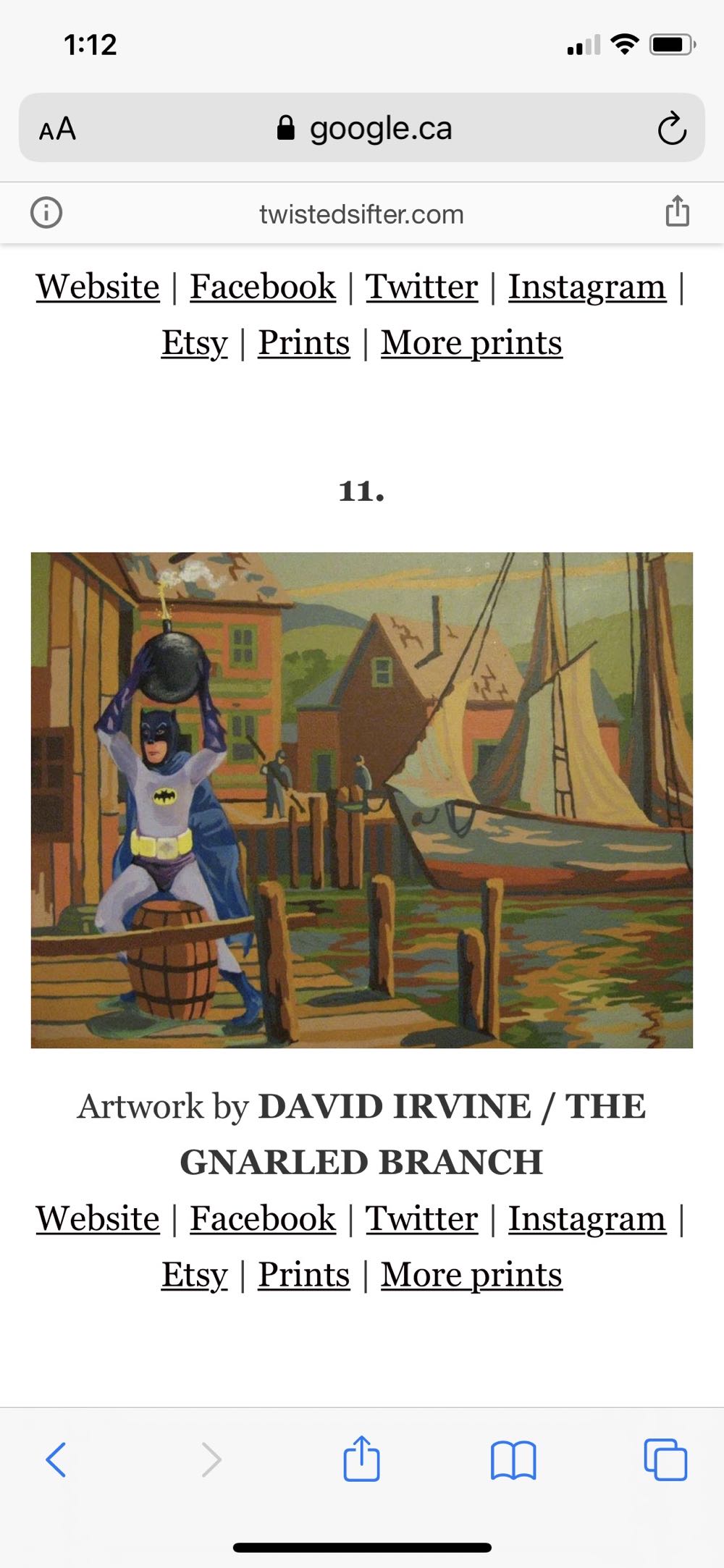 Batman With Bomb: David Irvine - David Irvine art collectible - Main Image 3