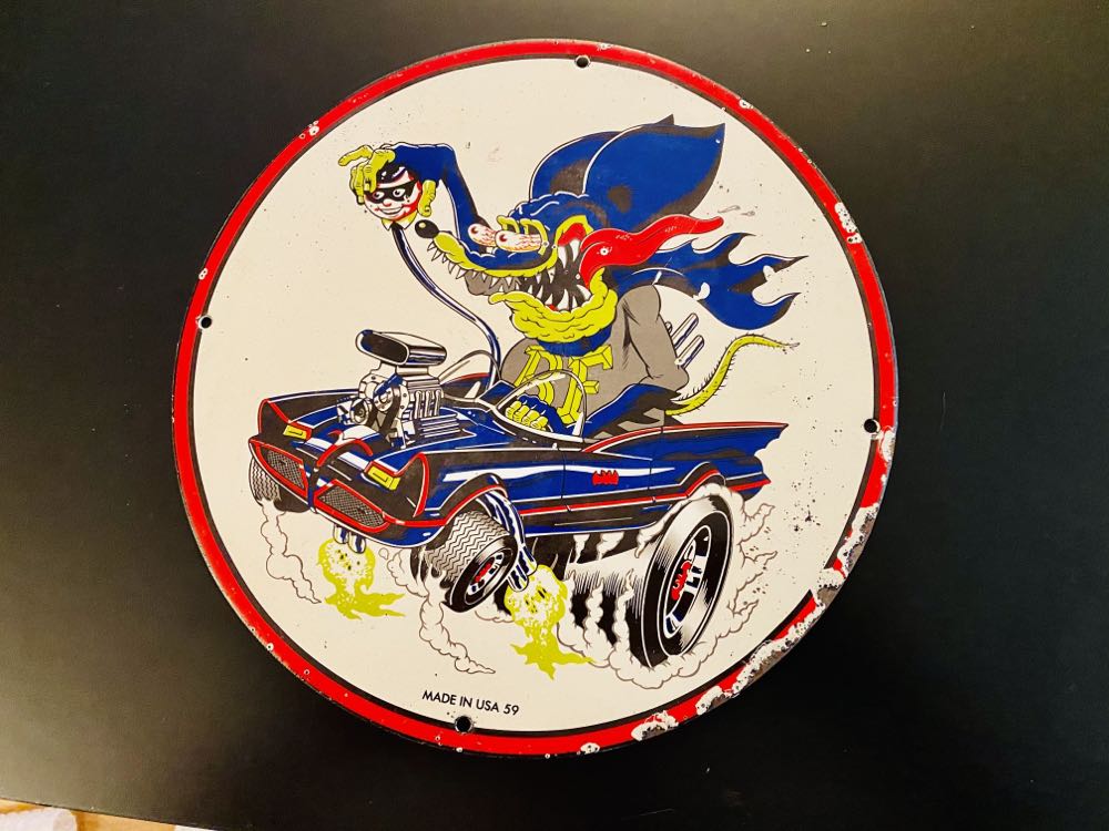 Rat Fink Vintage Porcelain Sign - Ed Big Daddy Roth art collectible - Main Image 2