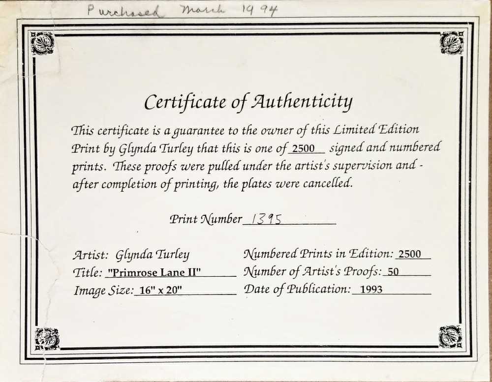 Primrose Lane 2 - Glynda Turley art collectible - Main Image 3