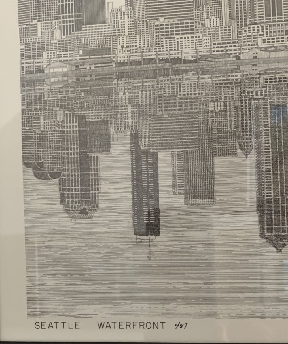 Ink Architectural - Seattle Waterfront  - Patrick T. Kerr art collectible - Main Image 2