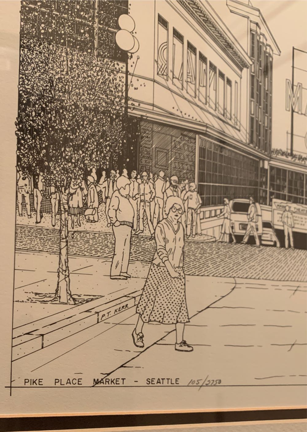 Ink Architectural - Pike Place Market - Patrick T. Kerr art collectible - Main Image 2