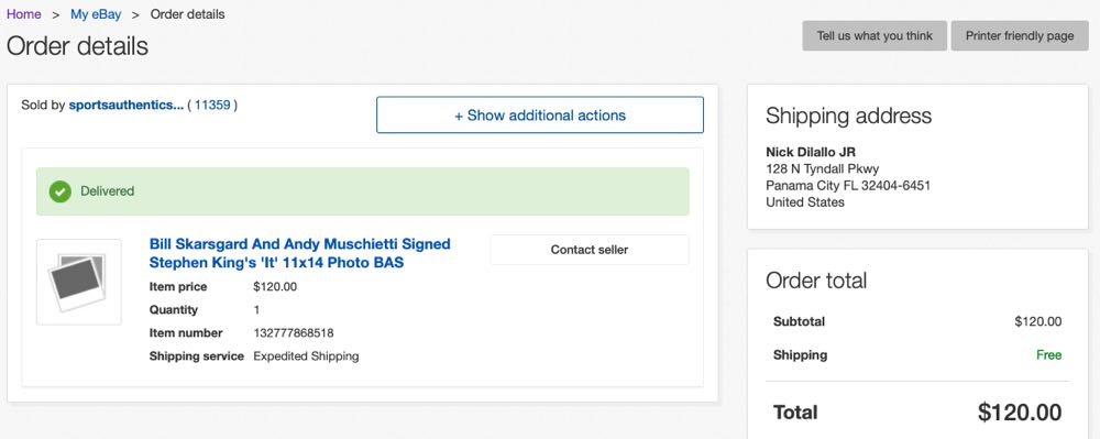 IT Signed Skarsgard Georgie Andy  art collectible - Main Image 2