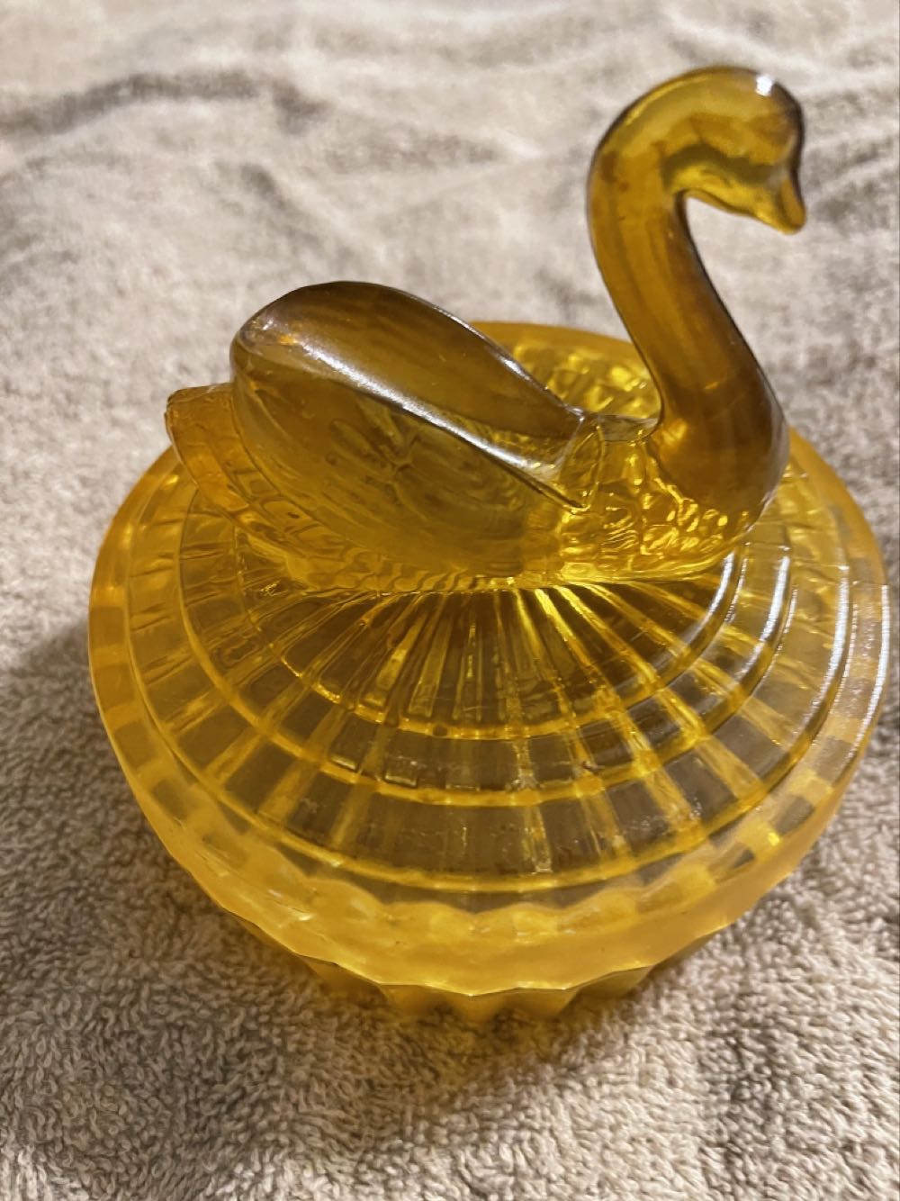 Amber Glass Powder Dish - Jeanette art collectible - Main Image 2